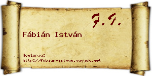 Fábián István névjegykártya