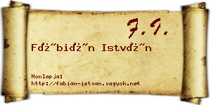 Fábián István névjegykártya